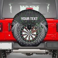 Personalised New Zealand Darts Spare Tire Cover Dartboard Maori Fern Puhoro Art