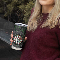 Personalised New Zealand Darts Tumbler Cup Dartboard Maori Fern Puhoro Art