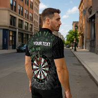 Personalised New Zealand Darts Zipper Polo Shirt Dartboard Maori Fern Puhoro Art LT14 - Polynesian Pride