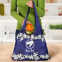 Personalised Cook Islands Pukapuka Grocery Bag Tiare Maori Polynesian Waves Tattoo