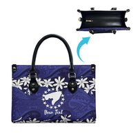 Personalised Cook Islands Pukapuka Leather Bag Tiare Maori Polynesian Waves Tattoo