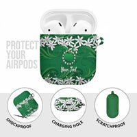 Personalised Cook Islands Rarotonga AirPods Case Tiare Maori Polynesian Waves Tattoo