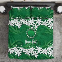Personalised Cook Islands Rarotonga Bedding Set Tiare Maori Polynesian Waves Tattoo