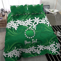 Personalised Cook Islands Rarotonga Bedding Set Tiare Maori Polynesian Waves Tattoo