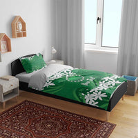 Personalised Cook Islands Rarotonga Bedding Set Tiare Maori Polynesian Waves Tattoo