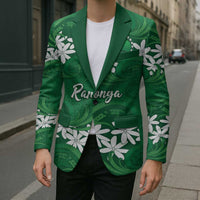 Personalised Cook Islands Rarotonga Blazer Tiare Maori Polynesian Waves Tattoo