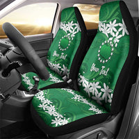 Personalised Cook Islands Rarotonga Car Seat Cover Tiare Maori Polynesian Waves Tattoo