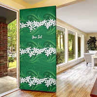 Personalised Cook Islands Rarotonga Door Cover Tiare Maori Polynesian Waves Tattoo