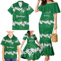 Personalised Cook Islands Rarotonga Family Matching Mermaid Dress and Hawaiian Shirt Tiare Maori Polynesian Waves Tattoo LT14 - Polynesian Pride