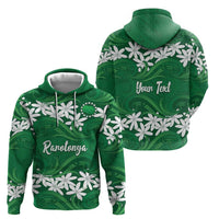 Personalised Cook Islands Rarotonga Hoodie Tiare Maori Polynesian Waves Tattoo