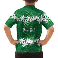 Personalised Cook Islands Rarotonga Kid Hawaiian Shirt Tiare Maori Polynesian Waves Tattoo