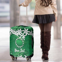 Personalised Cook Islands Rarotonga Luggage Cover Tiare Maori Polynesian Waves Tattoo