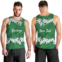 Personalised Cook Islands Rarotonga Men Tank Top Tiare Maori Polynesian Waves Tattoo