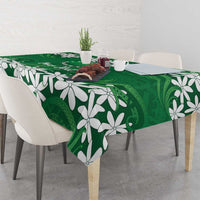 Personalised Cook Islands Rarotonga Tablecloth Tiare Maori Polynesian Waves Tattoo