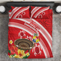 Kingdom Of Tonga Emancipation Day Bedding Set Tongan Ngatu With Kumete Red