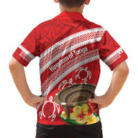 Kingdom Of Tonga Emancipation Day Family Matching Off Shoulder Maxi Dress and Hawaiian Shirt Tongan Ngatu With Kumete Red LT14 - Polynesian Pride