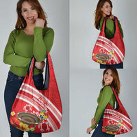 Kingdom Of Tonga Emancipation Day Grocery Bag Tongan Ngatu With Kumete Red