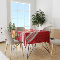 Kingdom Of Tonga Emancipation Day Tablecloth Tongan Ngatu With Kumete Red