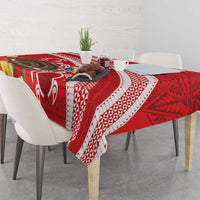 Kingdom Of Tonga Emancipation Day Tablecloth Tongan Ngatu With Kumete Red