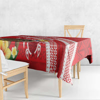 Kingdom Of Tonga Emancipation Day Tablecloth Tongan Ngatu With Kumete Red