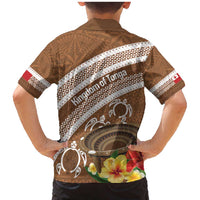 Kingdom Of Tonga Emancipation Day Family Matching Mermaid Dress and Hawaiian Shirt Tongan Ngatu With Kumete Brown LT14 - Polynesian Pride