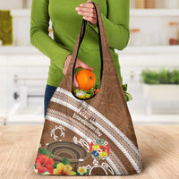 Kingdom Of Tonga Emancipation Day Grocery Bag Tongan Ngatu With Kumete Brown