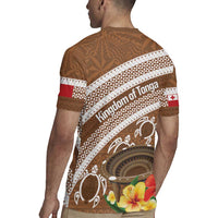 Kingdom Of Tonga Emancipation Day Rugby Jersey Tongan Ngatu With Kumete Brown
