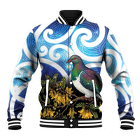 Kekeru New Zealand Matariki Baseball Jacket Kukupa Kowhai Maori New Year Blue Version