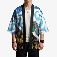 Kekeru New Zealand Matariki Kimono Kukupa Kowhai Maori New Year Blue Version