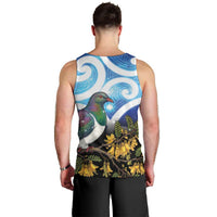 Kekeru New Zealand Matariki Men Tank Top Kukupa Kowhai Maori New Year Blue Version