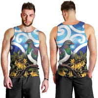 Kekeru New Zealand Matariki Men Tank Top Kukupa Kowhai Maori New Year Blue Version
