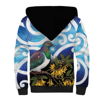 Kekeru New Zealand Matariki Sherpa Hoodie Kukupa Kowhai Maori New Year Blue Version LT14 - Polynesian Pride