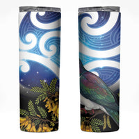 Kekeru New Zealand Matariki Skinny Tumbler Kukupa Kowhai Maori New Year Blue Version LT14 Blue - Polynesian Pride