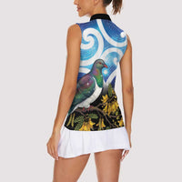 Kekeru New Zealand Matariki Women Sleeveless Polo Shirt Kukupa Kowhai Maori New Year Blue Version LT14 - Polynesian Pride