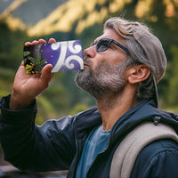 Kekeru New Zealand Matariki 4 in 1 Can Cooler Tumbler Kukupa Kowhai Maori New Year Purple Version LT14 - Polynesian Pride