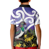 Kekeru New Zealand Matariki Kid Polo Shirt Kukupa Kowhai Maori New Year Purple Version LT14 - Polynesian Pride