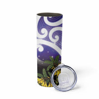 Kekeru New Zealand Matariki Skinny Tumbler Kukupa Kowhai Maori New Year Purple Version LT14 - Polynesian Pride