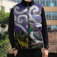 Kekeru New Zealand Matariki Sleeveless Puffer Jacket Kukupa Kowhai Maori New Year Purple Version
