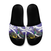 Kekeru New Zealand Matariki Slide Sandals Kukupa Kowhai Maori New Year Purple Version