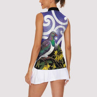 Kekeru New Zealand Matariki Women Sleeveless Polo Shirt Kukupa Kowhai Maori New Year Purple Version LT14 - Polynesian Pride