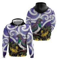 Kekeru New Zealand Matariki Zip Hoodie Kukupa Kowhai Maori New Year Purple Version LT14 - Polynesian Pride