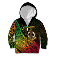 Personalised Vanuatu Kid Hoodie Proud To Be A Ni-Van LT14 Zip Hoodie Black - Polynesian Pride