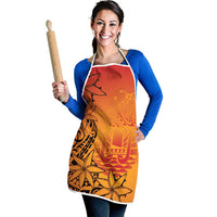 French Polynesia Manta Ray Tattoo Apron Tahiti Hahalua Tiare Maori Gradient Style