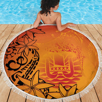 French Polynesia Manta Ray Tattoo Beach Blanket Tahiti Hahalua Tiare Maori Gradient Style