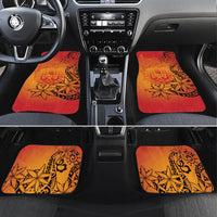 French Polynesia Manta Ray Tattoo Car Mats Tahiti Hahalua Tiare Maori Gradient Style
