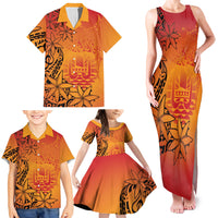 French Polynesia Manta Ray Tattoo Family Matching Tank Maxi Dress and Hawaiian Shirt Tahiti Hahalua Tiare Maori Gradient Style LT14 - Polynesian Pride