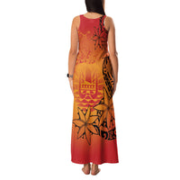French Polynesia Manta Ray Tattoo Family Matching Tank Maxi Dress and Hawaiian Shirt Tahiti Hahalua Tiare Maori Gradient Style LT14 - Polynesian Pride