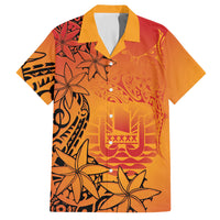 French Polynesia Manta Ray Tattoo Hawaiian Shirt Tahiti Hahalua Tiare Maori Gradient Style