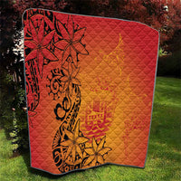 French Polynesia Manta Ray Tattoo Quilt Tahiti Hahalua Tiare Maori Gradient Style