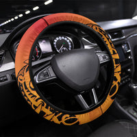 French Polynesia Manta Ray Tattoo Steering Wheel Cover Tahiti Hahalua Tiare Maori Gradient Style